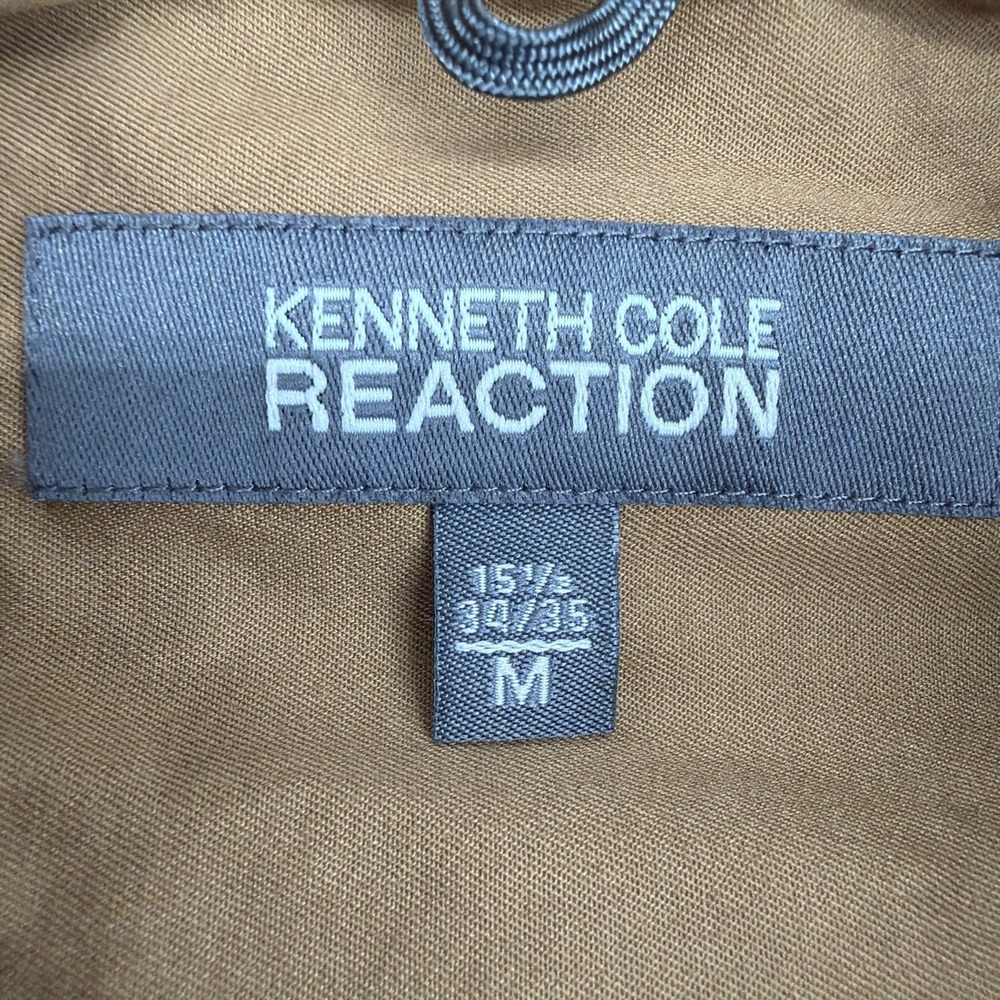 Kenneth Cole Reaction Dress Shirt Men's Medium 15.5 Brown Long Sleeve Button Up - Picture 5 of 9